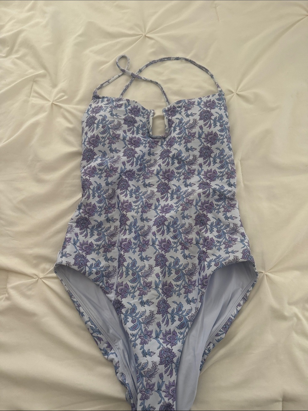 Women’s jcrew size 10  Floral One-Piece Swimsuit in Light Purple